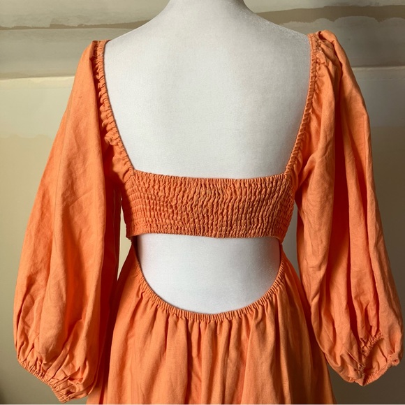 Charlie Holiday Sonny Knot Front Orange Mini Dress size 4 - Picture 6 of 10